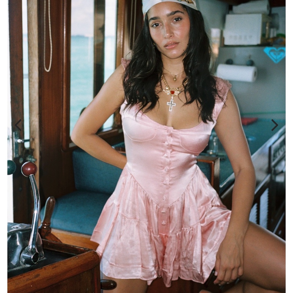 Vanessa Mooney Pink Mini Dress